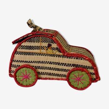 Handmade raffia car