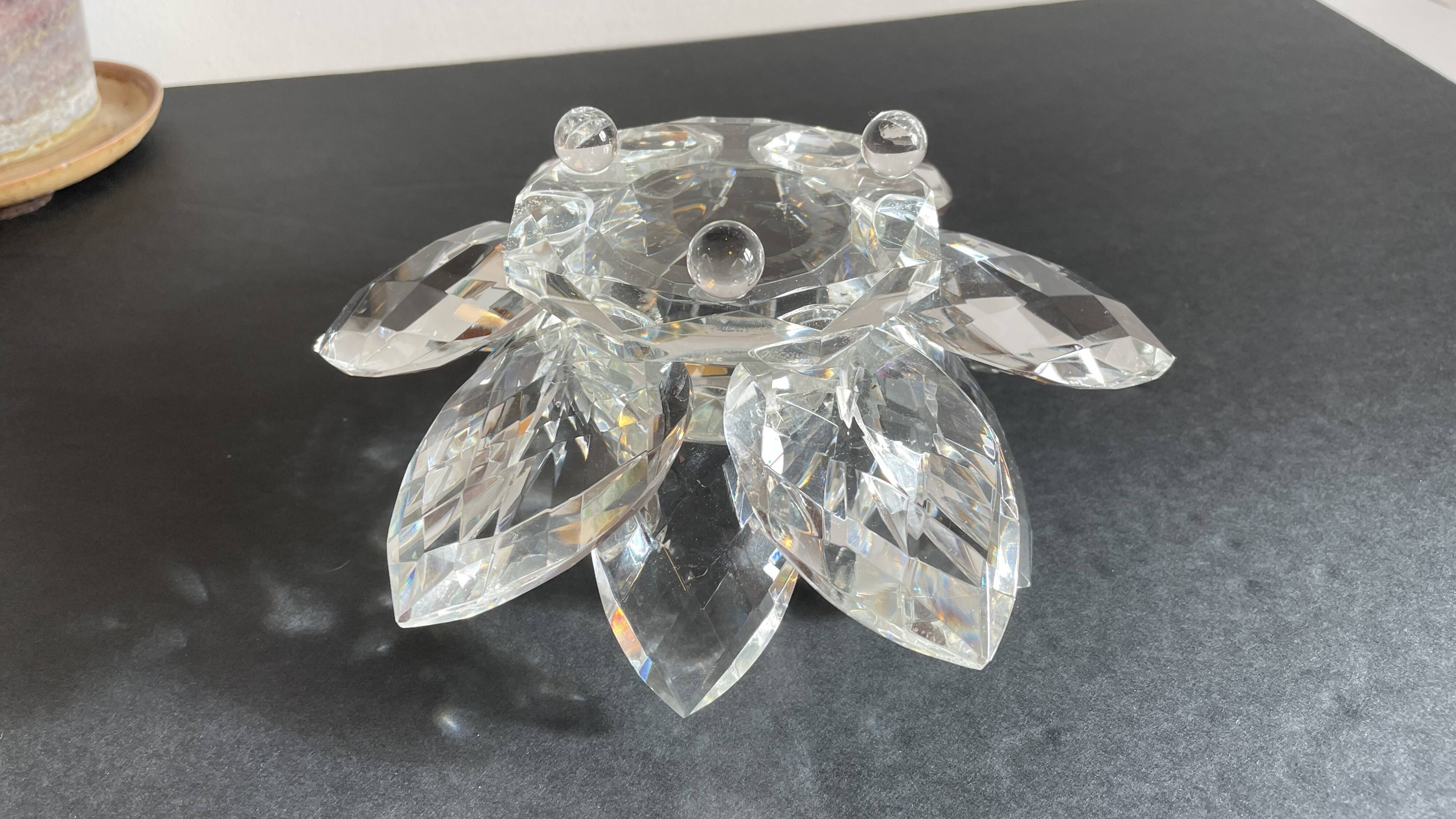 Crystal Flower Paperweight Sculpture