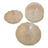 Set of 12 vintage scalloped glass dessert bowls.