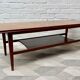 Vintage teak coffee table with shelf