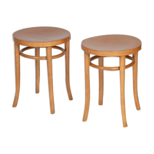 paire de tabourets en bois plié Pologne Jasienica années 1960