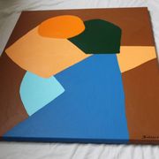 Come closer minimalist painting couple