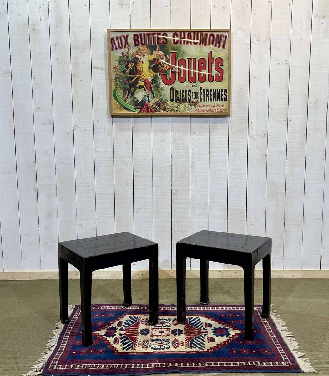 Pair of painted wooden side tables from the 70s