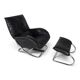WK Möbel leather lounge chair with ottoman by Robert Haussmann, 1970