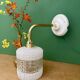 Vintage globe angled wall light in white and clear glass