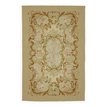 Handmade European Vintage Aubusson Kilim 176 cm x 270 cm