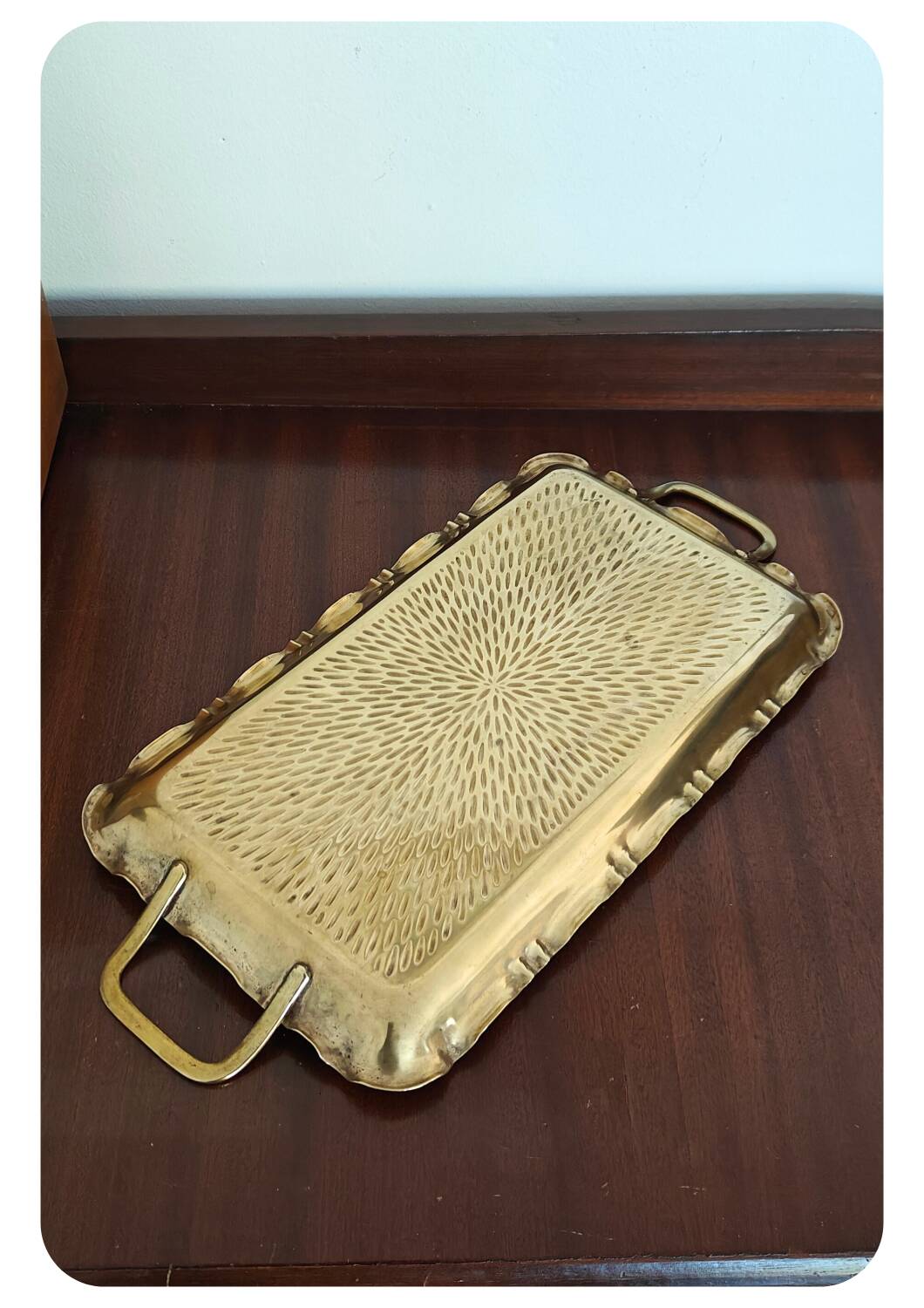 Plateau de service en laiton Art Déco