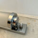 Vintage modernist wall lamp, sandblasted glass and chromed metal, art deco 1930