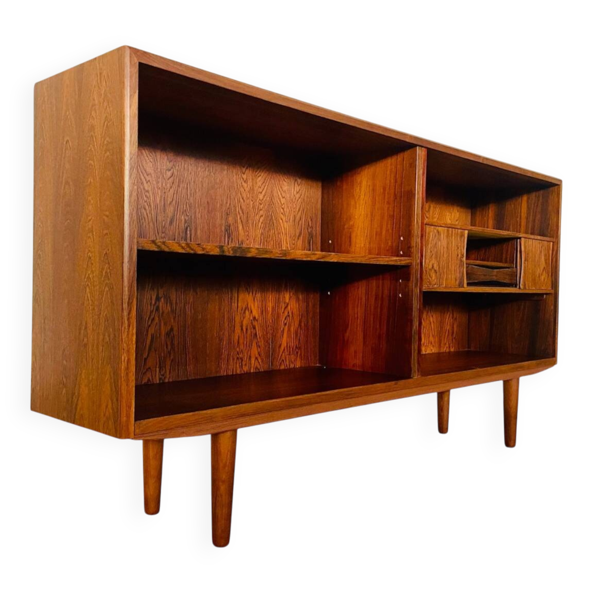 Vintage Danish mid-century retro rosewood bookcase 1960s