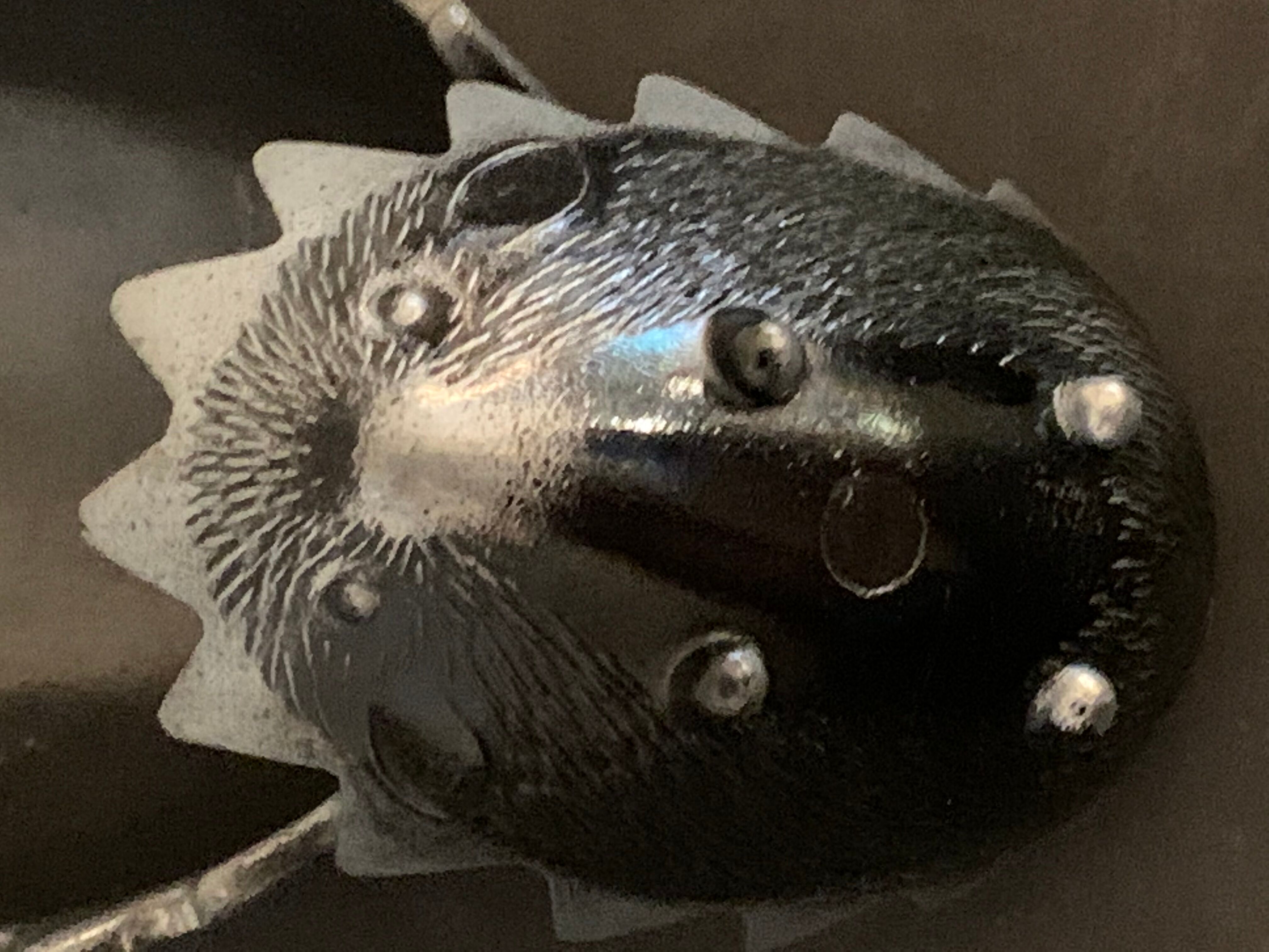 Ashtray 6 hedgehogs in bronze 1950