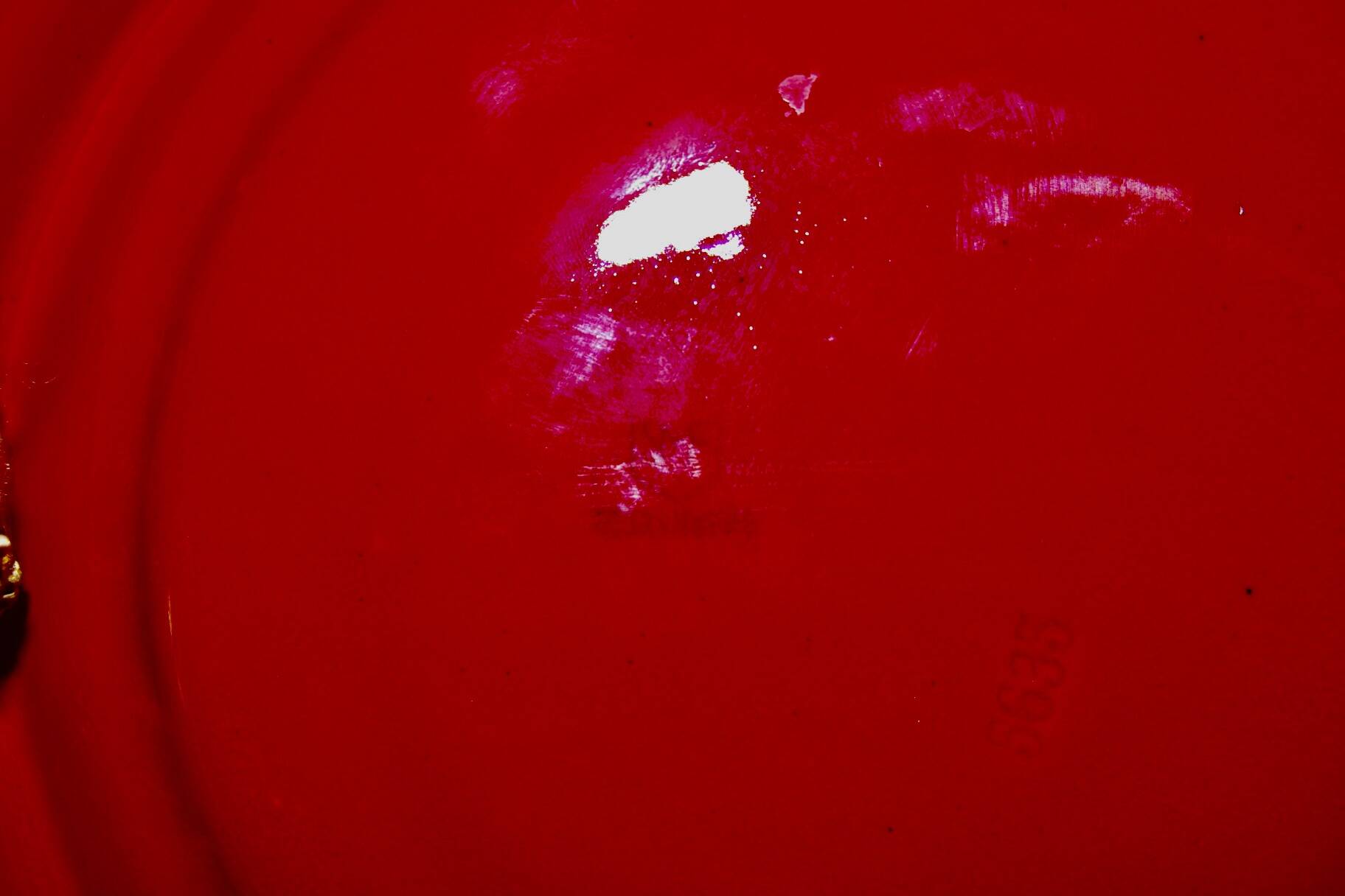 Vintage bright red ceramic mirror 1960