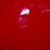 Vintage bright red ceramic mirror 1960