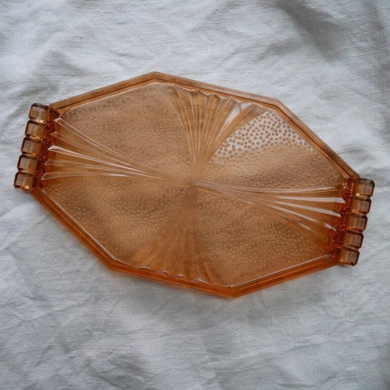 Orange glass tray