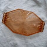 Plateau en verre orangé