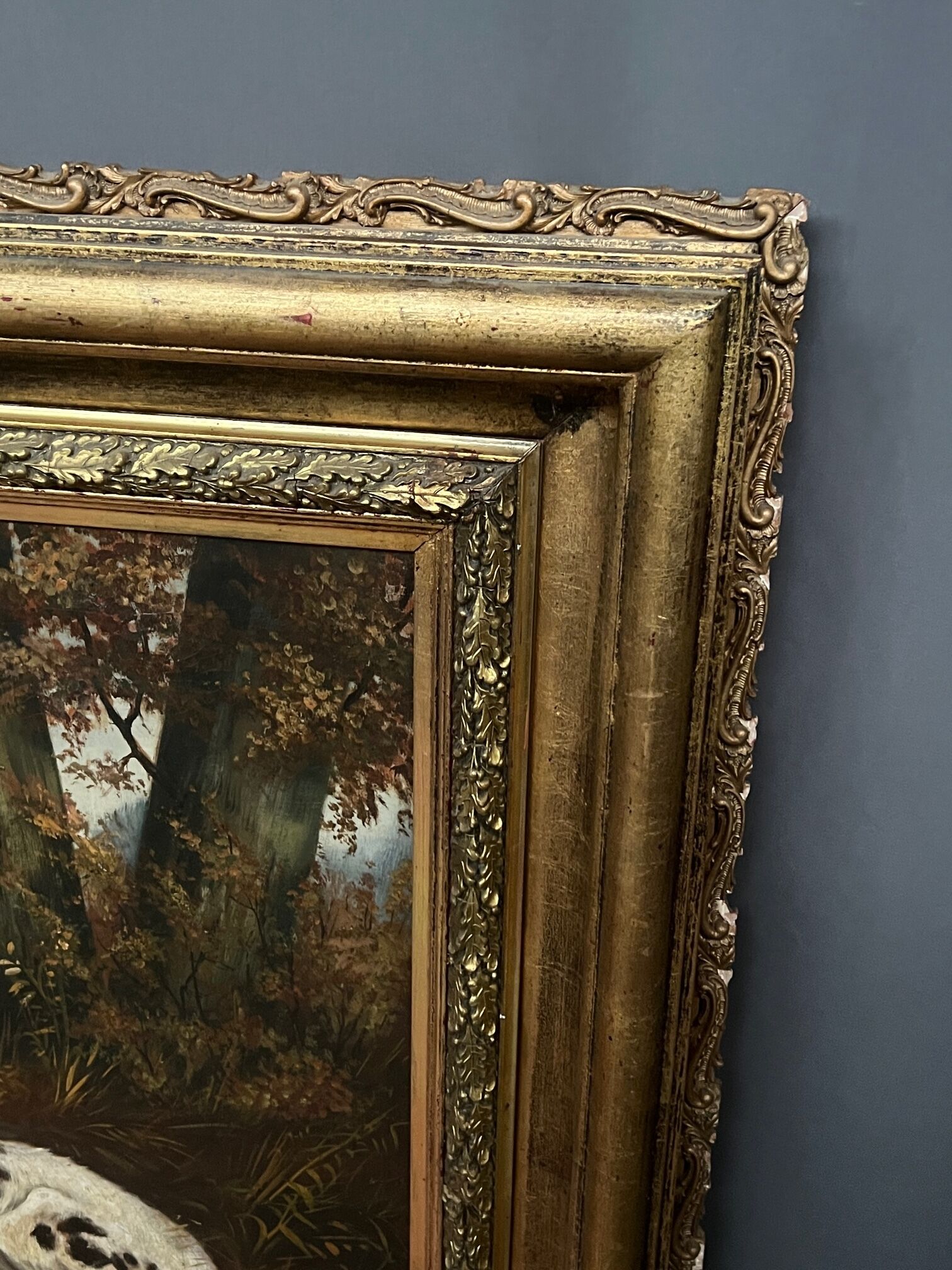 Painting "Hunting Dogs" Henri Schouten (1857-1927)