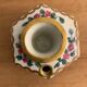 20th century polychrome porcelain inkwell floral decoration