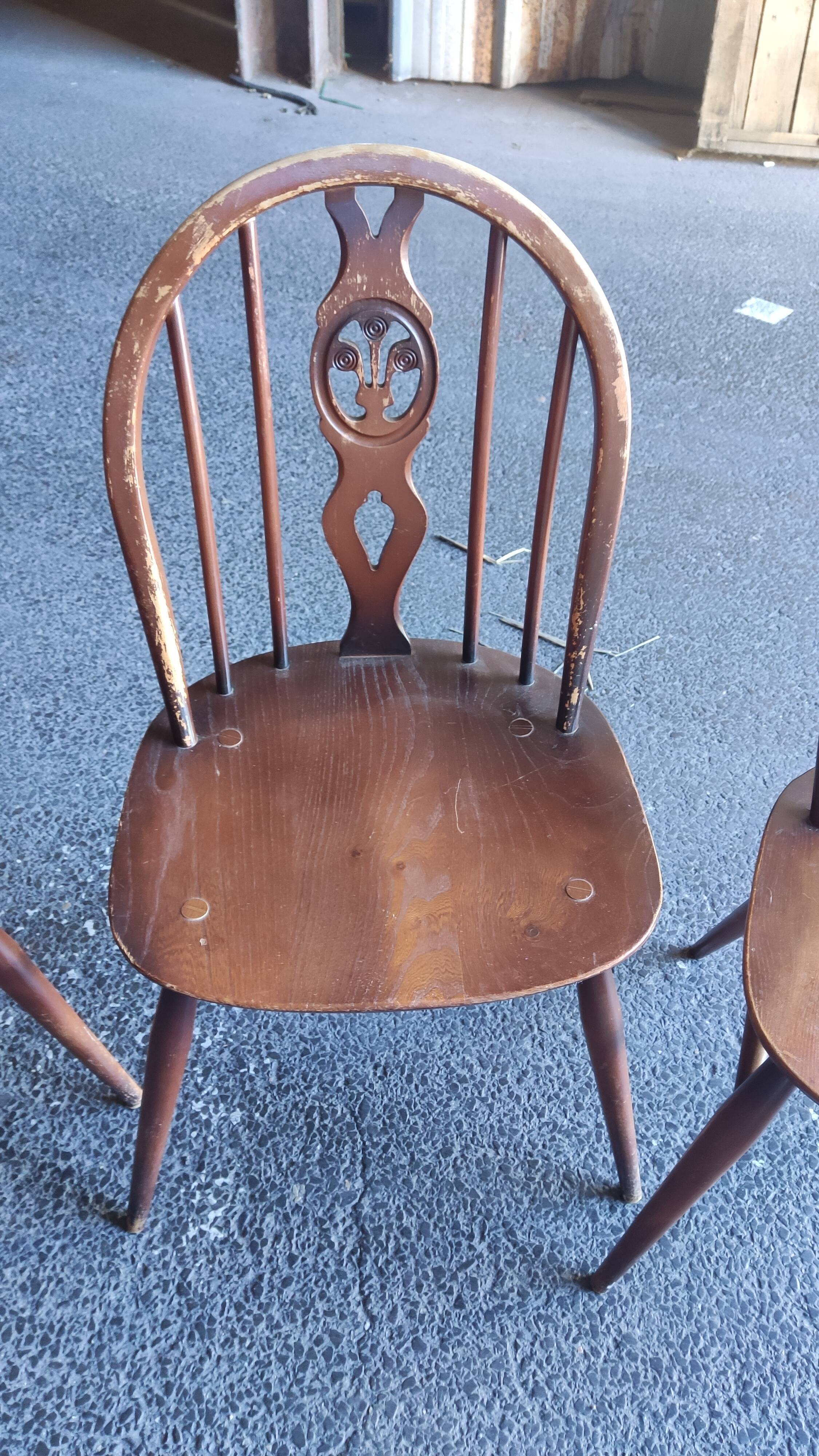 Série de 4 chaises Ercol des années 60