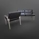 Postmodern black leather seating group, Germany 1980s