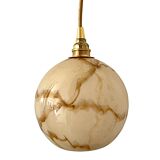 Art Deco walking lamp in marbled beige opaline