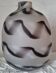Frosted transparent and black glass vase