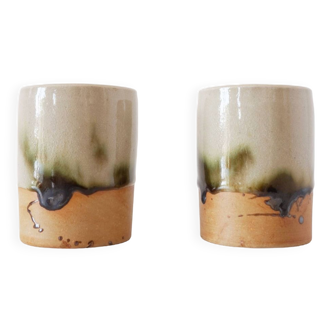 Pair of stoneware pottery cups from La Colombe 1960