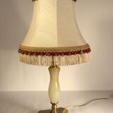 Onyx and fabric table lamp
