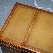 Vintage Green Hunter Leather Pedestal Desk by Bevan Funnell