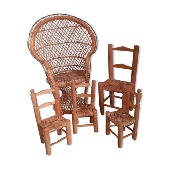 Set of doll chairs