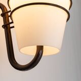 Large outdoor lamp made from metal and opal glass