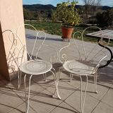 Garden furniture year 50 in white wrought iron