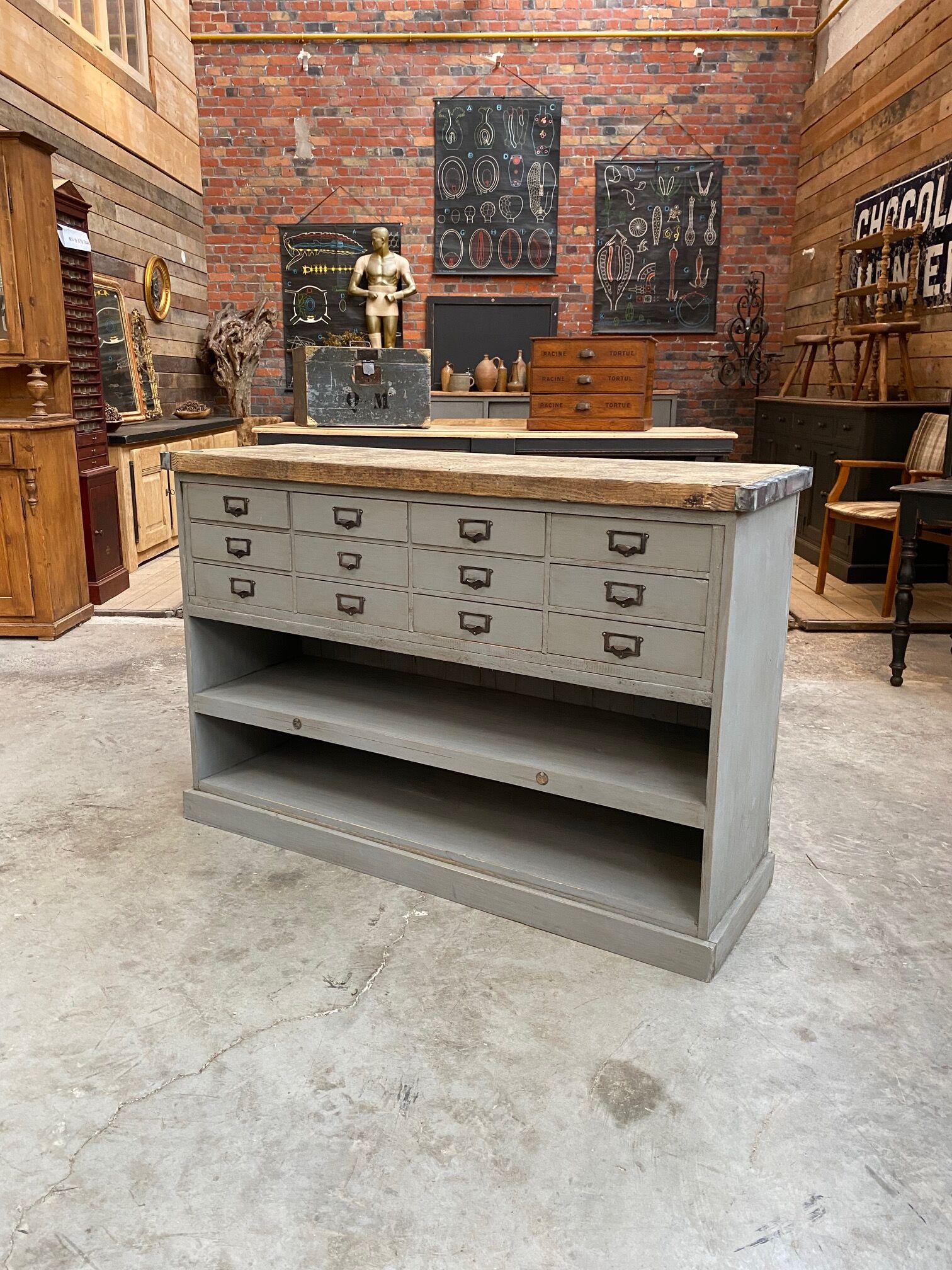 Factory cabinet with drawers