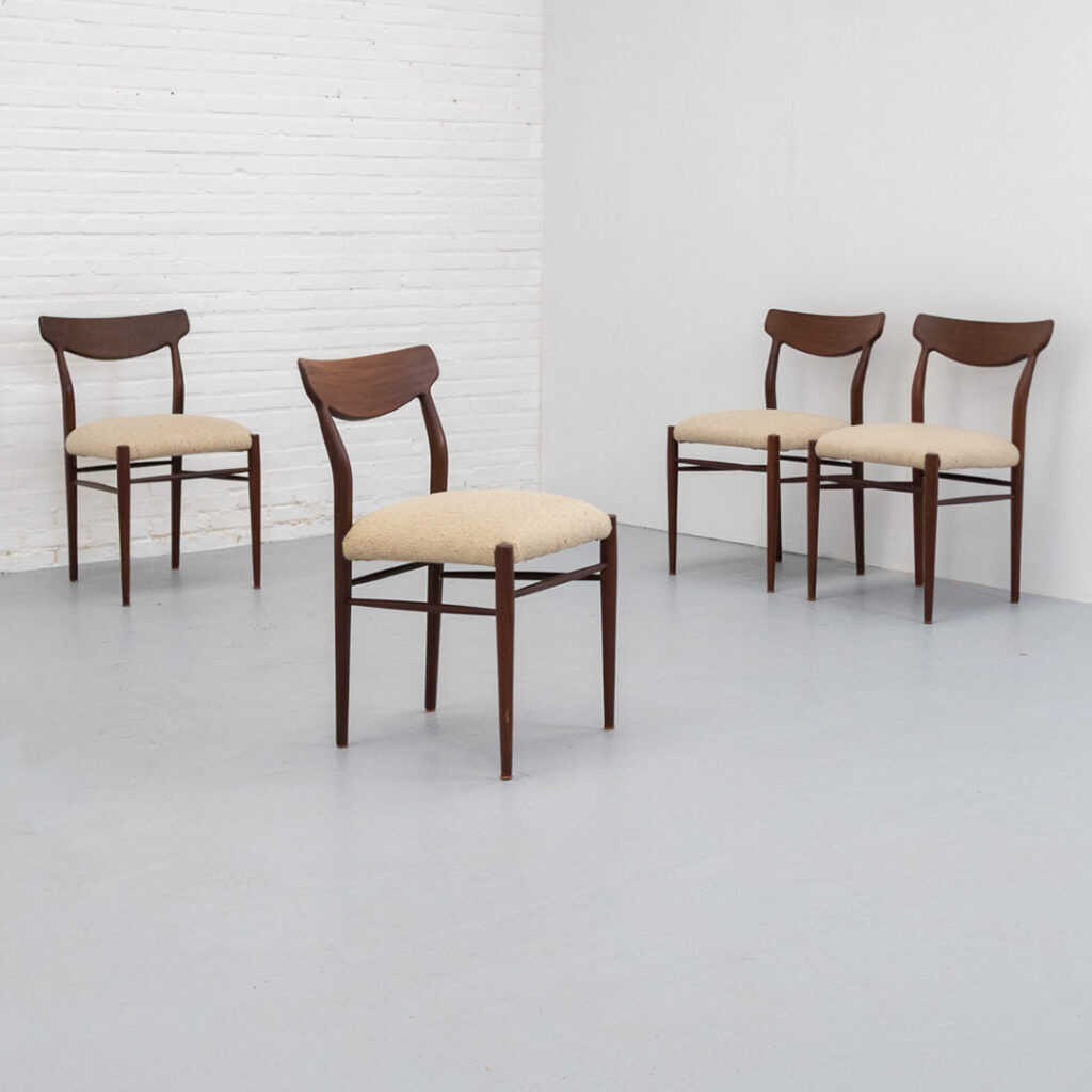 Set of 4 dining chairs by Lübke, 1960s