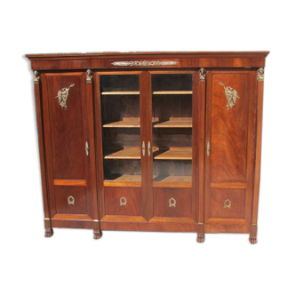 Large library, empire, return from Egypt in mahogany, 4 doors