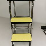 Vintage 3-step stool / step stool in yellow formica