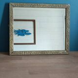Mirror Carved gilded stucco wood frame patinated dpmc 0923237