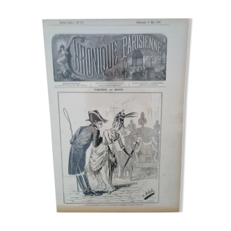 Page de dessin Moloch avec plastification ( brillant )issue revue d'époque 1885