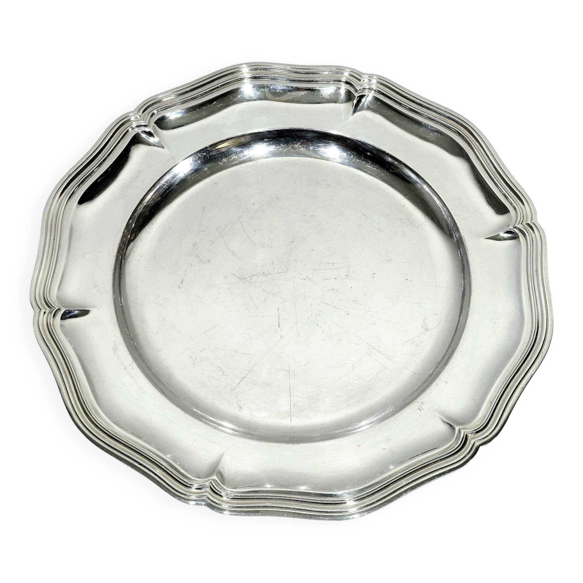 Christofle - Silver-plated metal rimmed plate
