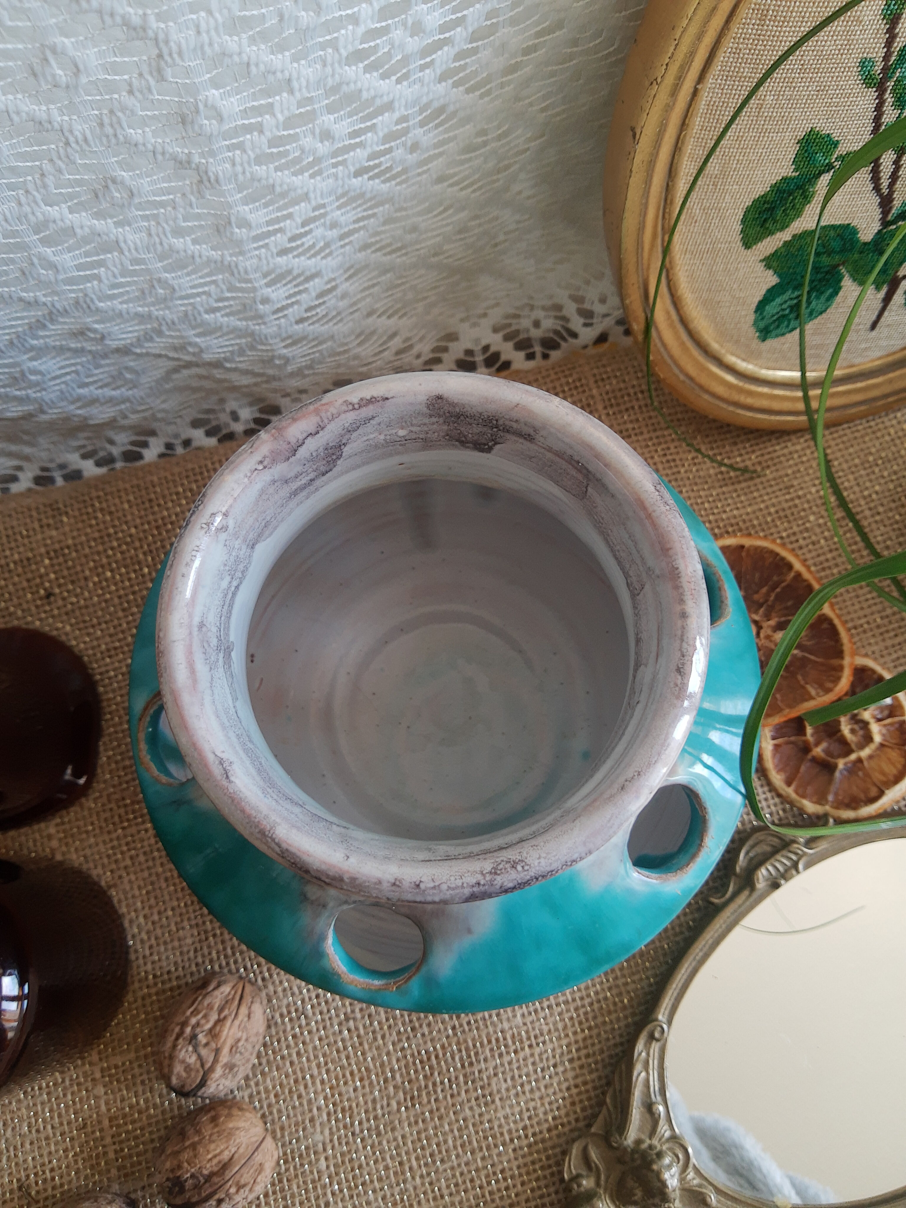 Vase pique vintage flowers