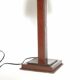 Leather lamp, saddle-stitched, 1960s vintage France.