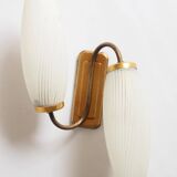 Double flute and brass wall light