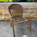 Small children's chair in beige scoubidou.