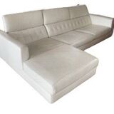 Leather sofa, white leather corner sofa