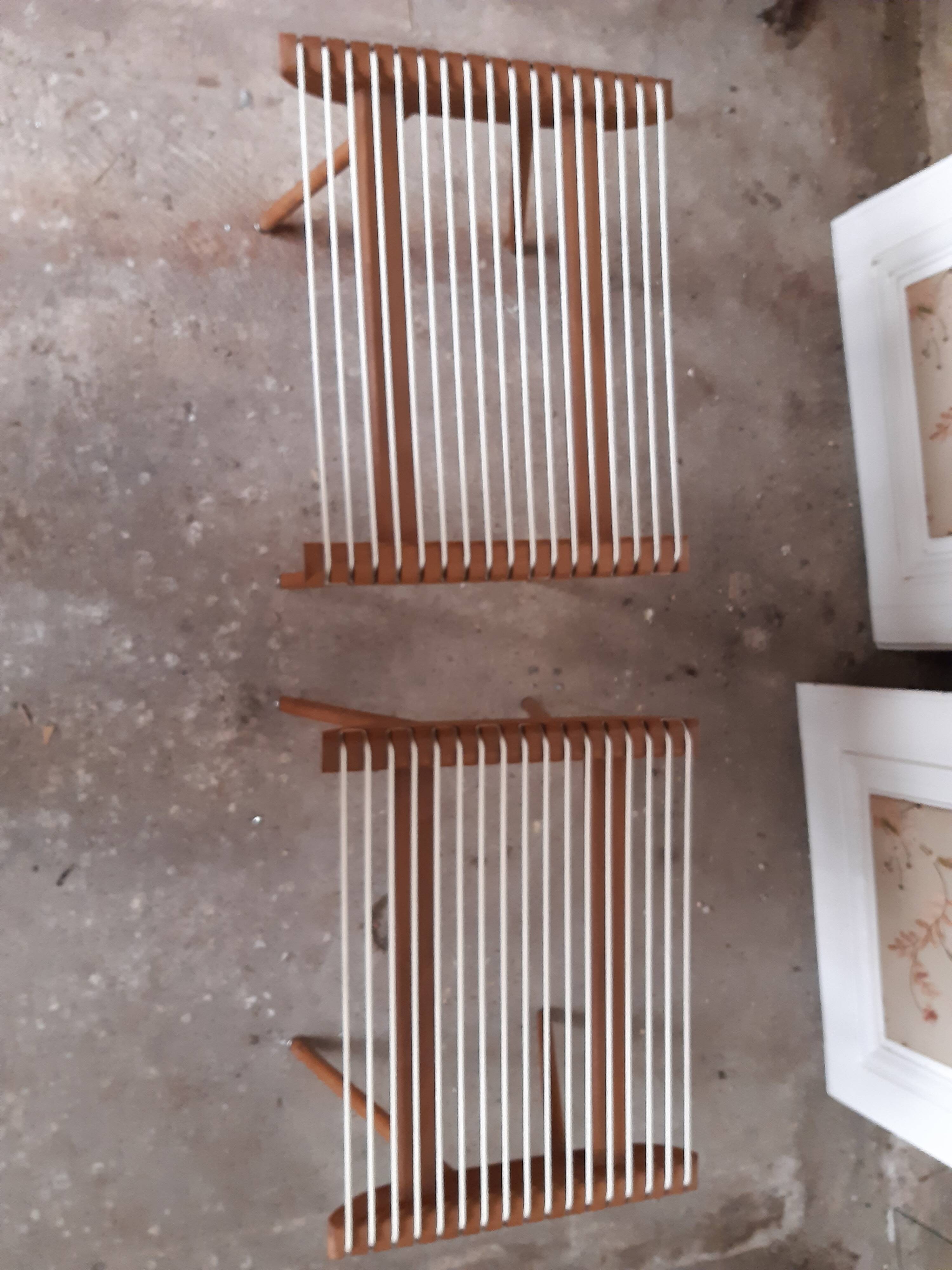 Ottoman duo Georges Tigien teak