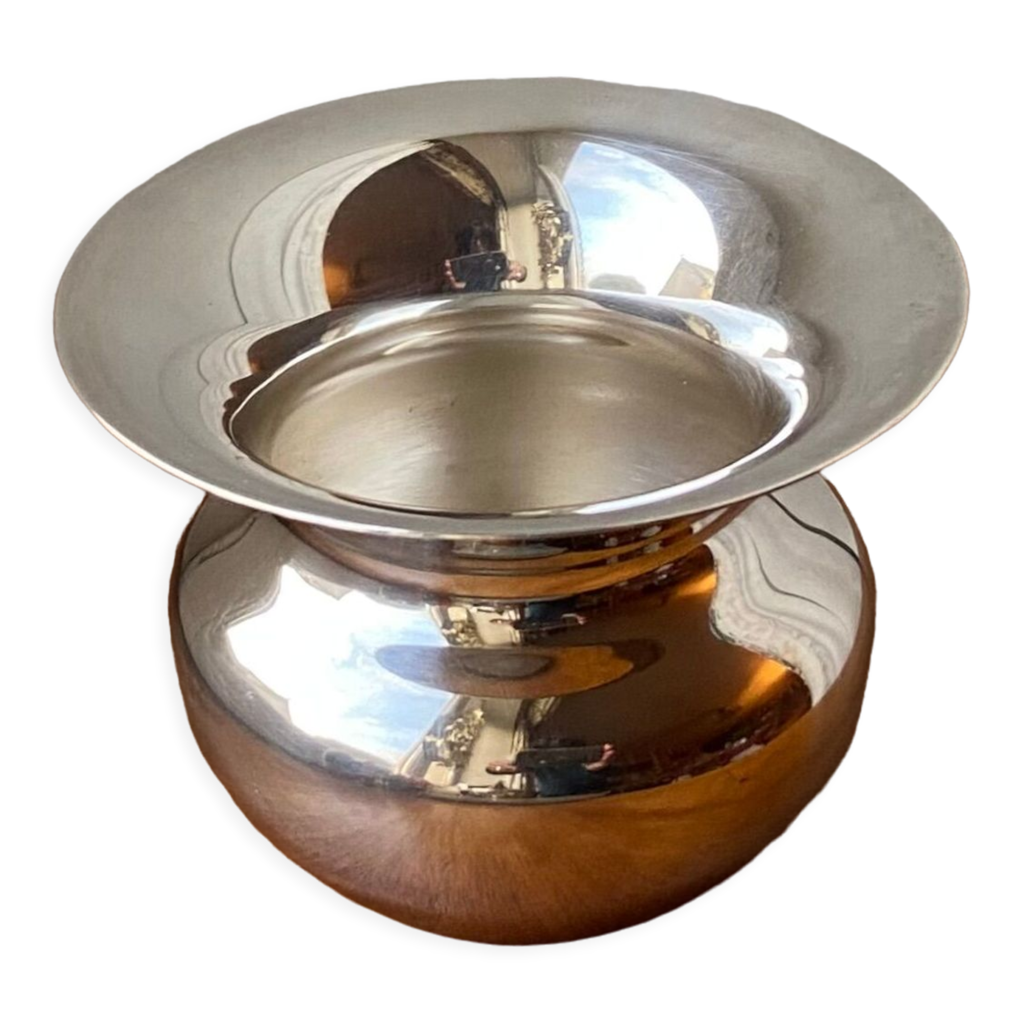Cigar ashtray silver metal