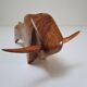 Wooden candlestick bull 70s