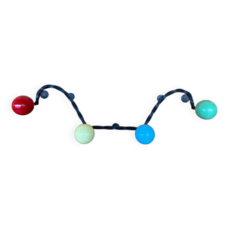 Hook with 4 multicolored balls vintage coat rack