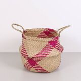 Pink Foldable Basket 35x30 cm (L),Boho-Style Foldable Basket