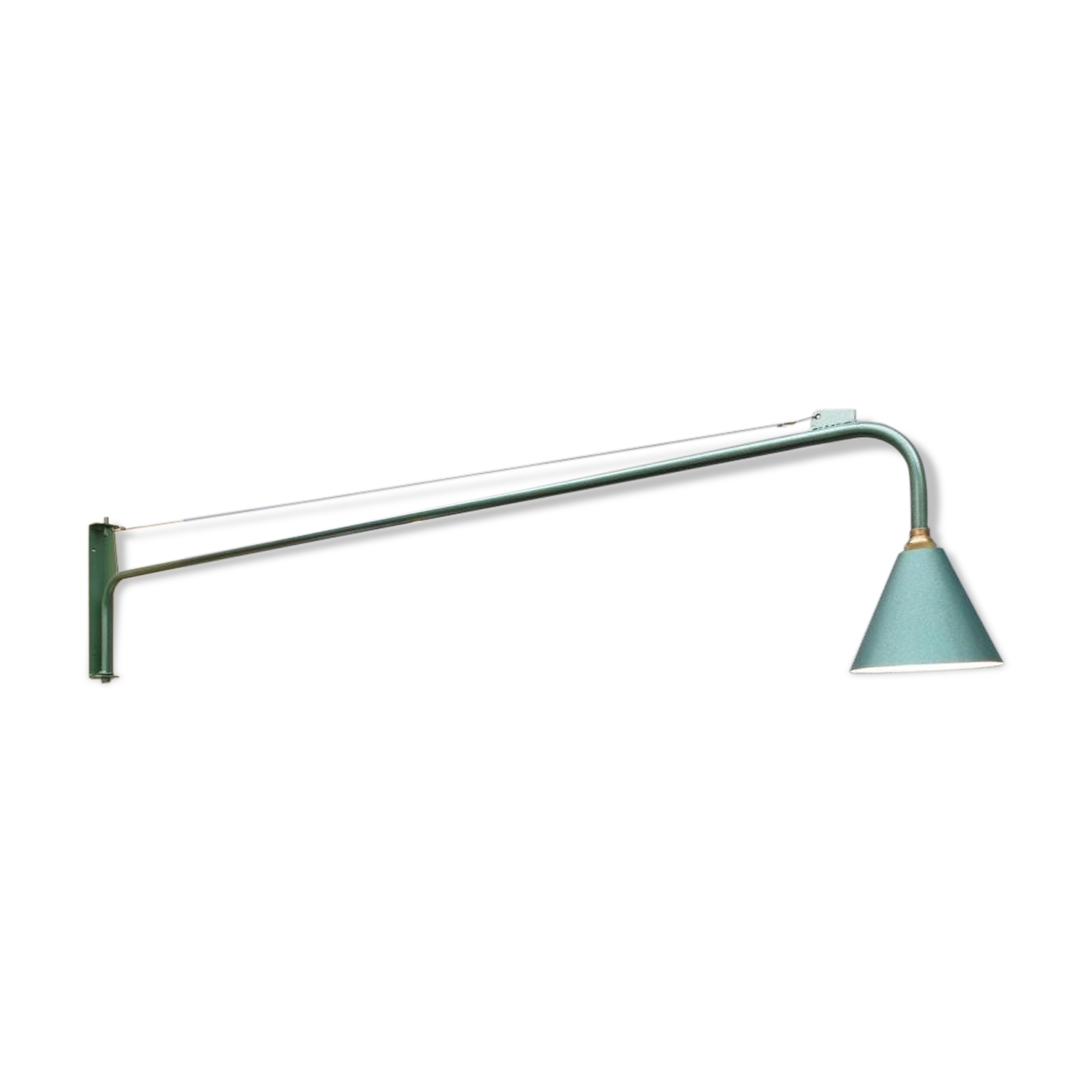 Metal green conical wall lamp