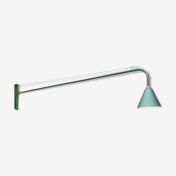 Metal green conical wall lamp
