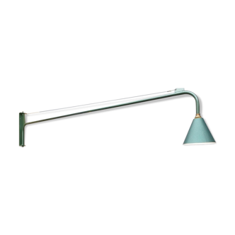 Metal green conical wall lamp